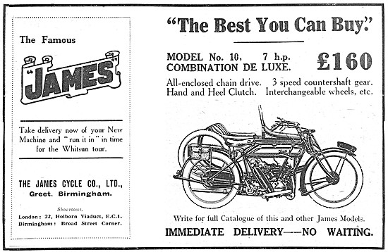 James V Twin Motorcycle & Combination 1922                       