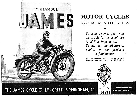 James Motorcycles & Autocycles 1942                              