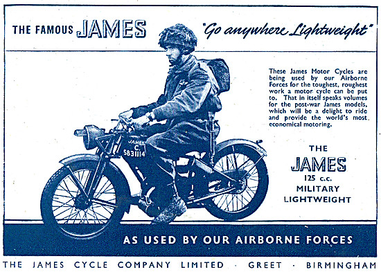 James 125cc Military Lightweight Motor Cycle - Airborne Forces   