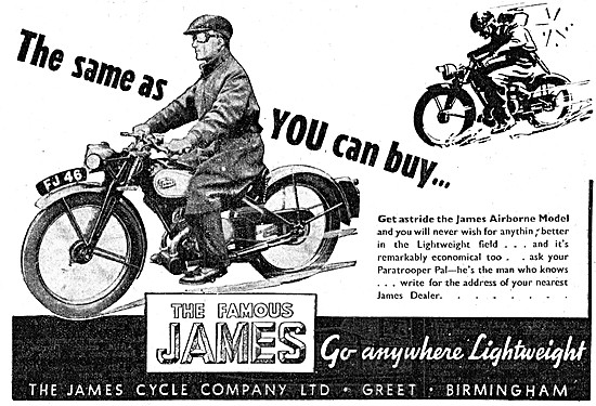 1946 James Motorcycles Advert                                    