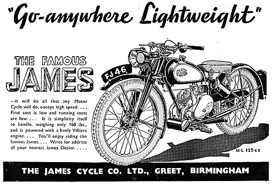 James 125 cc Motorcycle 1946 Model ML                            