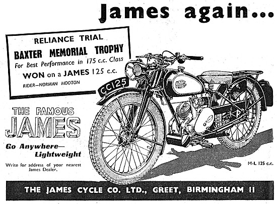 James Two Stroke Lightweight Motorcycles  - James 125            