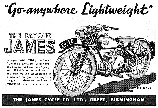 James 125 cc Motor Cycle 1946                                    