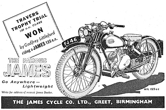 1946 James 125cc Motor Cycle - James ML 125                      