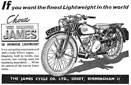 1946 James Two-Stroke Lightweight Motorcycles                    
