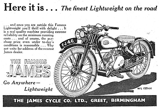 1947James M-L 125 cc Motor Cycle                                 