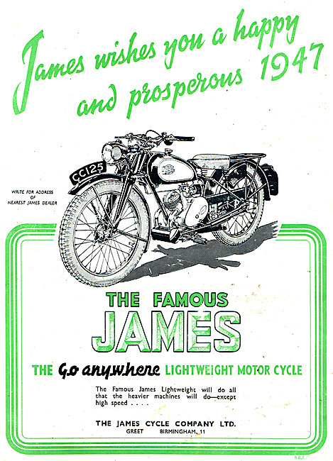 James 125 cc Moto Cycle 1947                                     