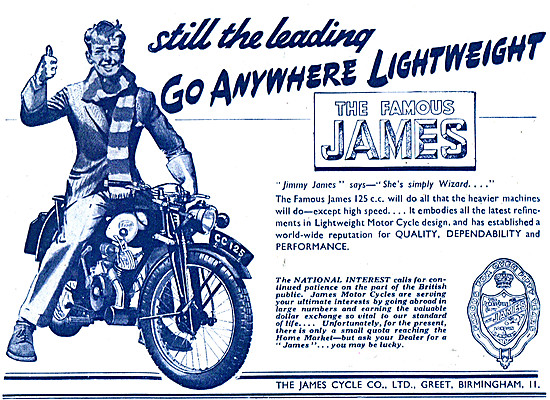James 125 cc Motorcycles 1948                                    