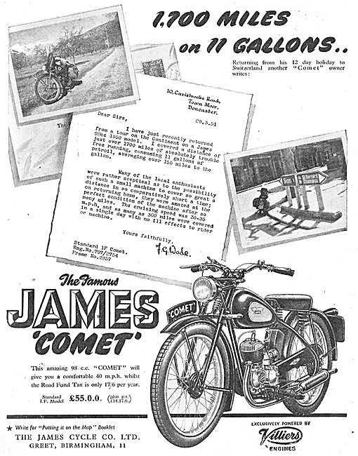 The 1951 James Comet 98 cc                                       