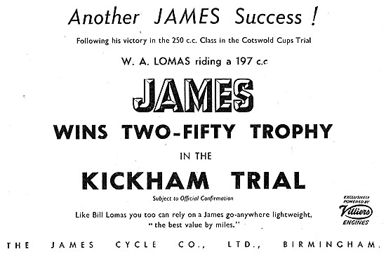 James 197cc Kickham Trial Winner 1952                            