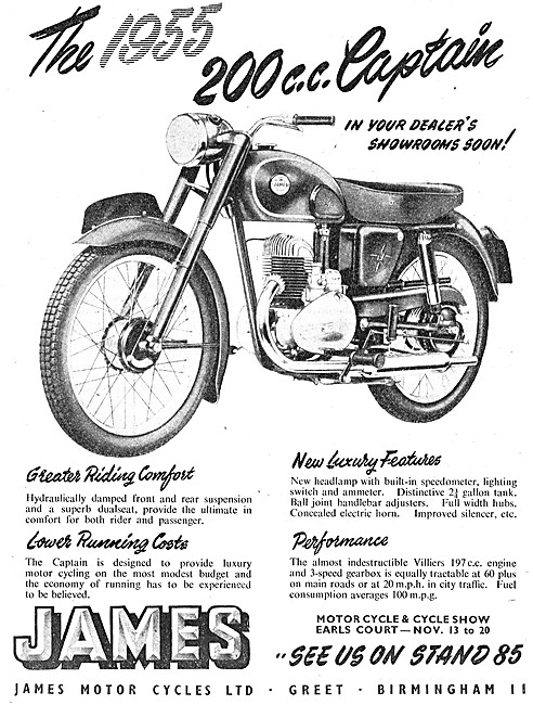1954 James Captain 200 cc Motor Cycle                            