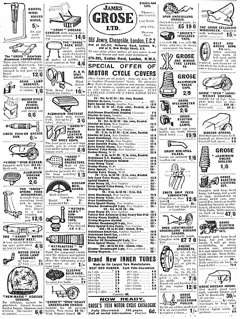 James Grose Motorcycle Sales & Parts Stockists                   