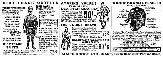 James Grose Motor Cycle Clothing 1929 Advert                     