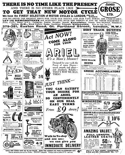 James Grose Ariel Dealership - James Grose Mail Order Parts      