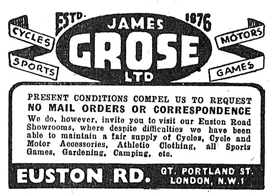 James Grose Motorcycle Sales & Parts Stockists                   