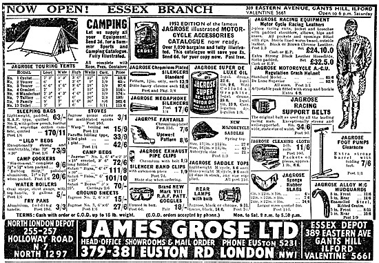 James Grose Motorcycle Sales & Parts Stockists                   