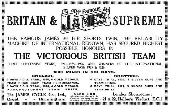 1926 James 3.5hp Sports Twin                                     