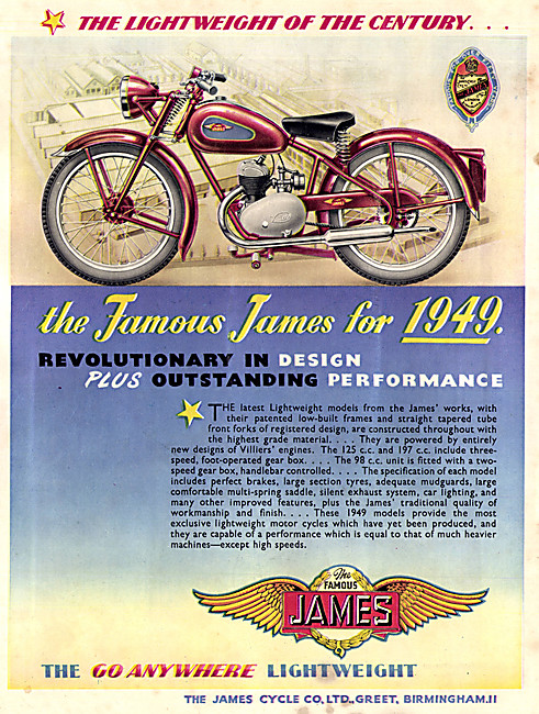 The 1948 James Motorcycle Range                                  