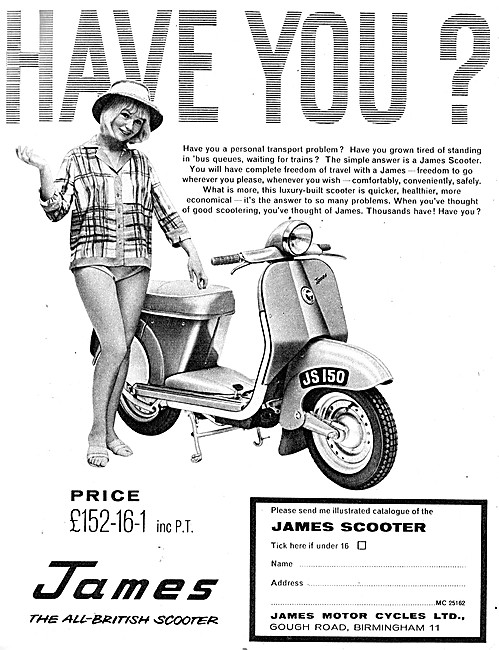 The 1962 James Motor Scooter 150 cc                              