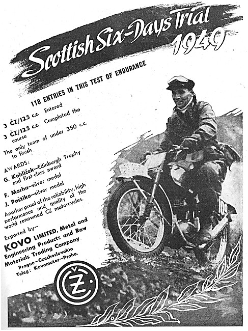 1949 CZ 125cc Trials Motor Cycles                                