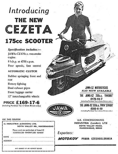 1958 Jawa Cezeta Motor Scooter 175 cc                            