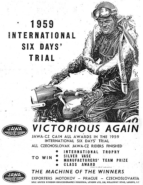 1959 Jawa-CZ Motor Cycles Advert                                 