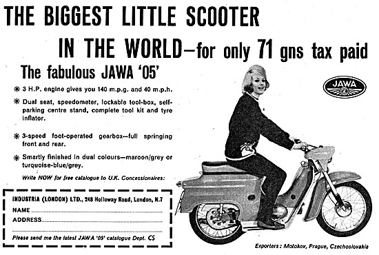 Jawa 05 Motor Scooter 1963 Advert                                