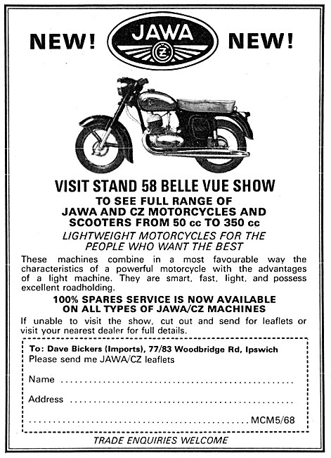 Jawa Motor Cycles - CZ Motor Cycles - Dave Bickers               