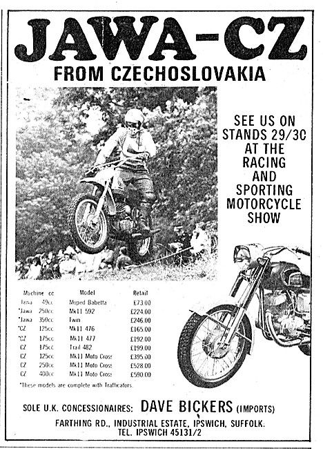 Jawa-CZ Motor Cycles1974  Model range                            