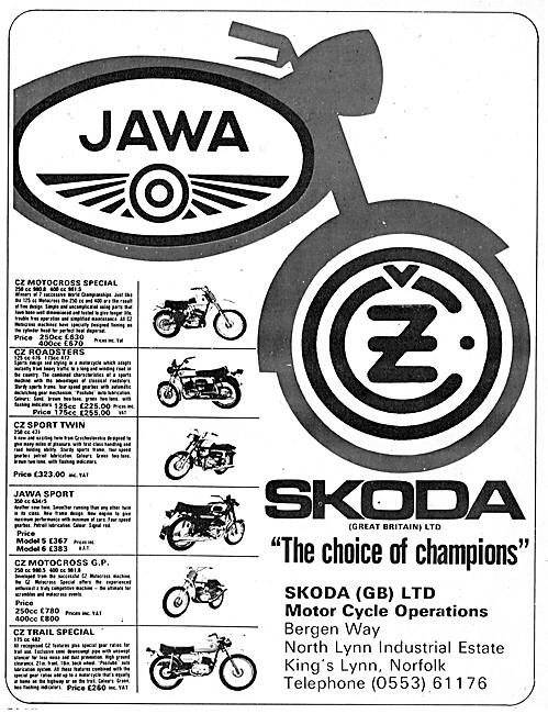 1975 Jawa CZ Motocross Special 250 cc - Jawa Sport 350           
