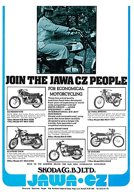 The 1976 Range Of Jawa-CZ Motor Cycles                           