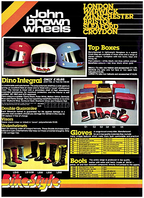 John Brown Wheels Motorcycle Helmets & Leathers                  