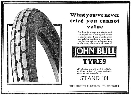 John Bull Motor Cycle Tyres 1928 Advert                          
