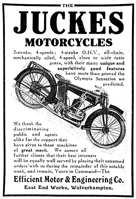 Juckes Motor Cycles 1923 Models                                  