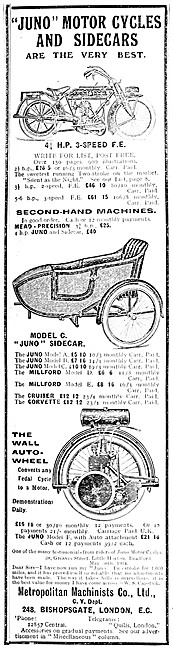 Juno Motor Cycles & Sidecars - Wall Auto-Wheel                   