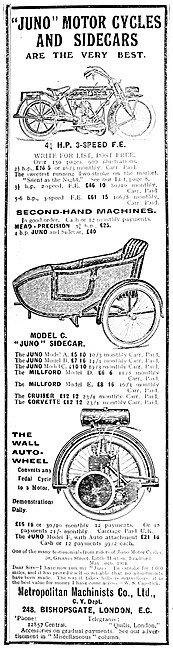Juno Motor Cycles & Sidecars - Wall Auto-Wheel                   