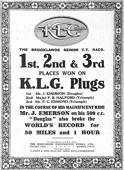 KLG Spark Plugs 1922                                             