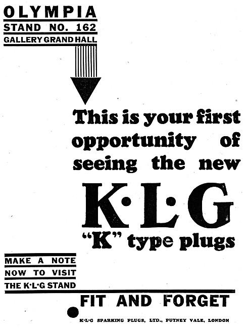 KLG Spark Plugs 1930 Advert                                      