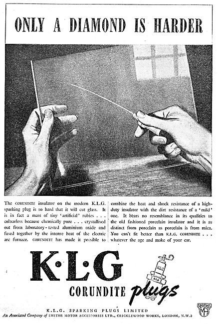 K.L.G. Corundite Spark Plugs                                     