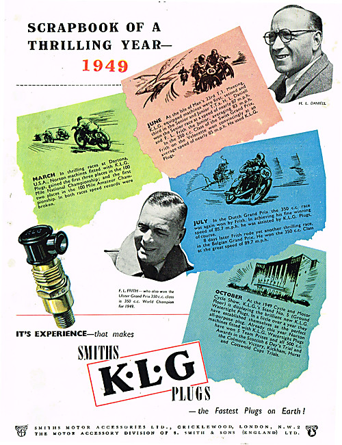 KLG Spark Plugs 1949 Advert                                      