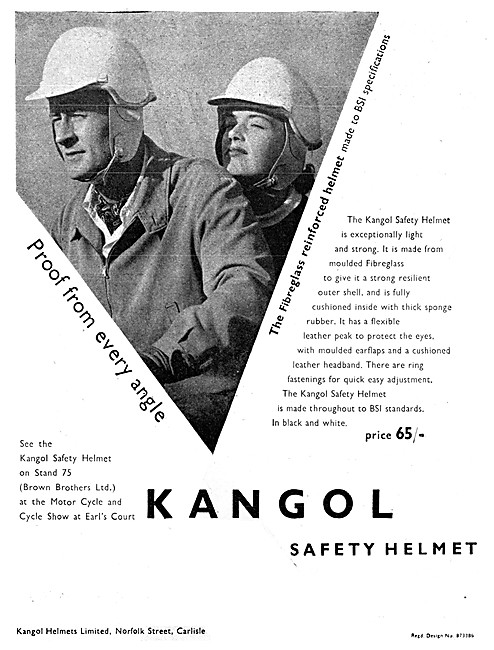 Kangol Crash Helmets - Kangol Safety Helmets 1954                