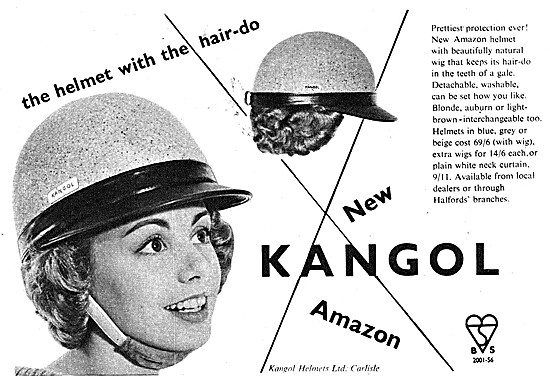 1961 Kangol Amazon Helmet - The Helmet With A Hair-Do            