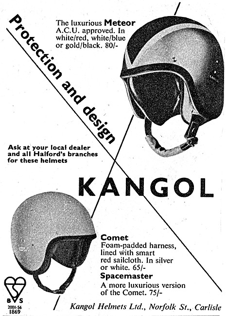 Kangol Crash Helmets. Kangol Meteor - Kangol Comet               