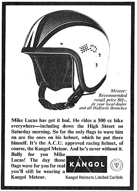 Kangol Meteor Crash Helmets 1967                                 