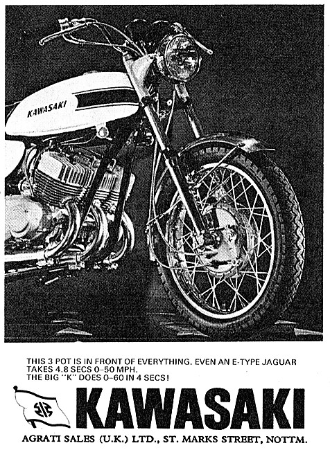 Kawasaki Triple 1971 Advert - Agrati Sales                       