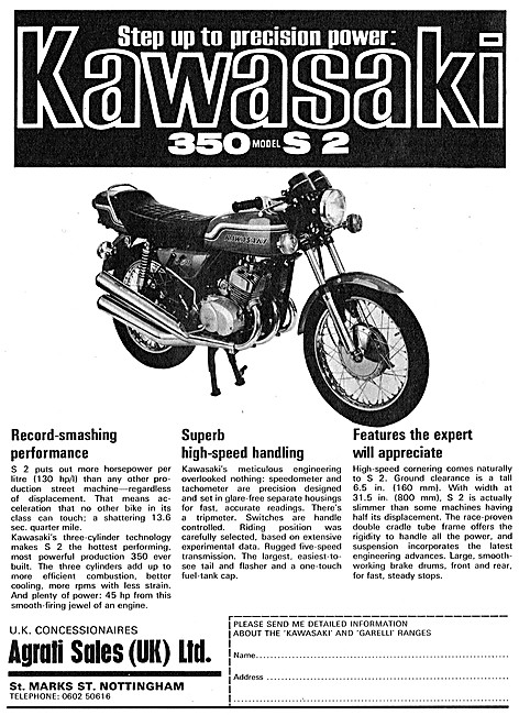 1971 Kawasaki 350 S 2 - Agrati Sales UK                          