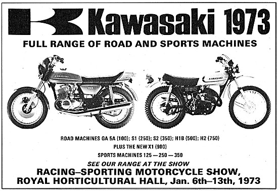 1972 Kawasaki Sports Motorcycles                                 