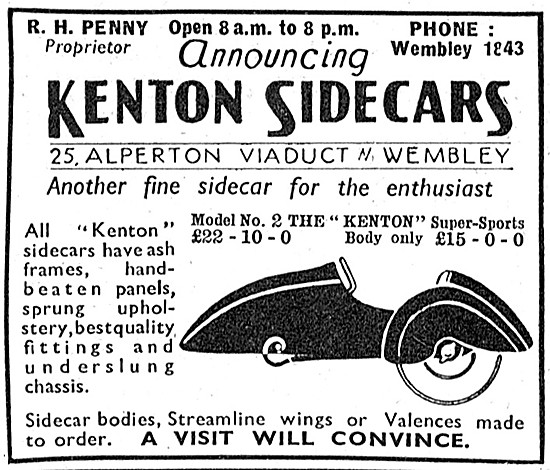 Kenton Model No.2 Super Sports Sidecar                           