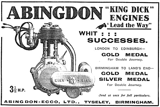 1913 Abingdon King Dick Motor Cycle Engines                      
