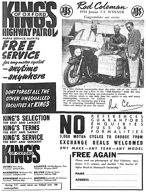 Kings Motorcycle Sales - Kings Highway Patrol 1954               